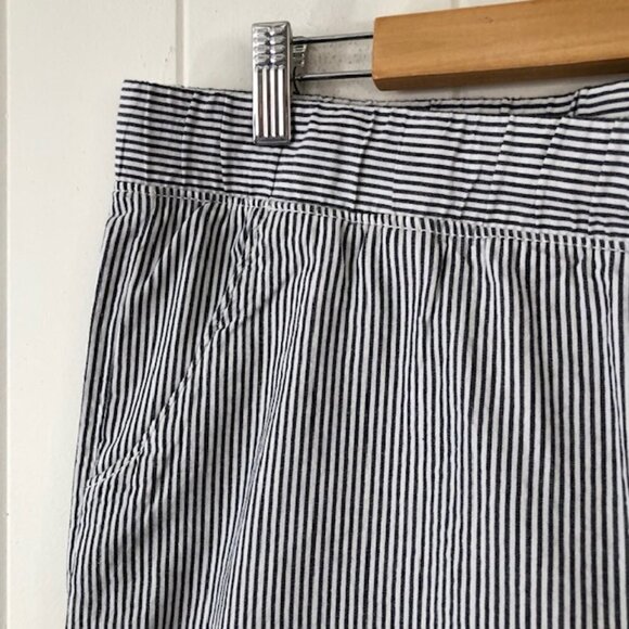 St. Johns Bay Womens Pants Mid-Rise Striped Cotton Cropped Wide Leg X-Large - Picture 5 of 10